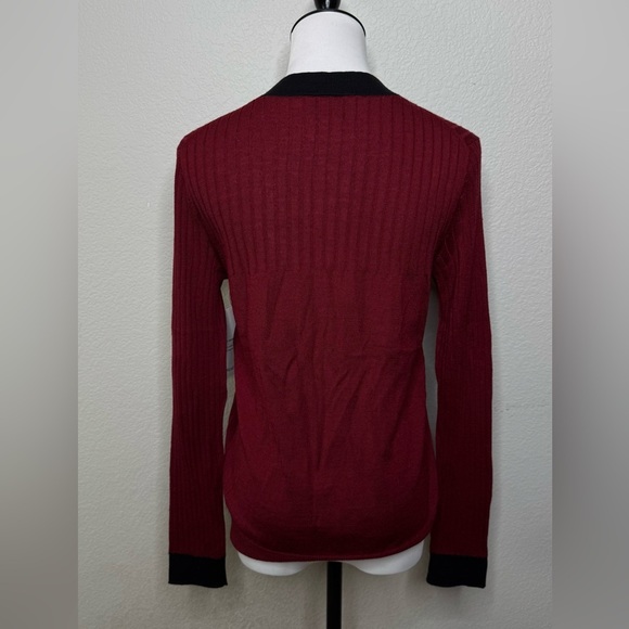 Prada Wool Lightweight Cardigan Burgundy‎ Red size 42 EU/6 US - Picture 3 of 7
